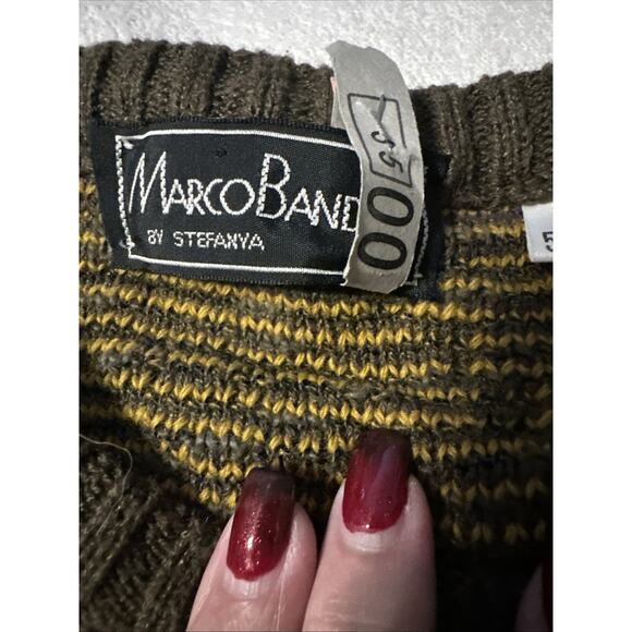 Marco Bandini Vintage Wool Blend 80s 90s Geometric Sweater Size M Purple Gold - Picture 3 of 9